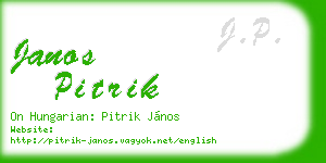 janos pitrik business card